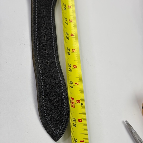 Cactus Black Leather Belt with Round Buckle Made in Italy - Picture 8 of 9